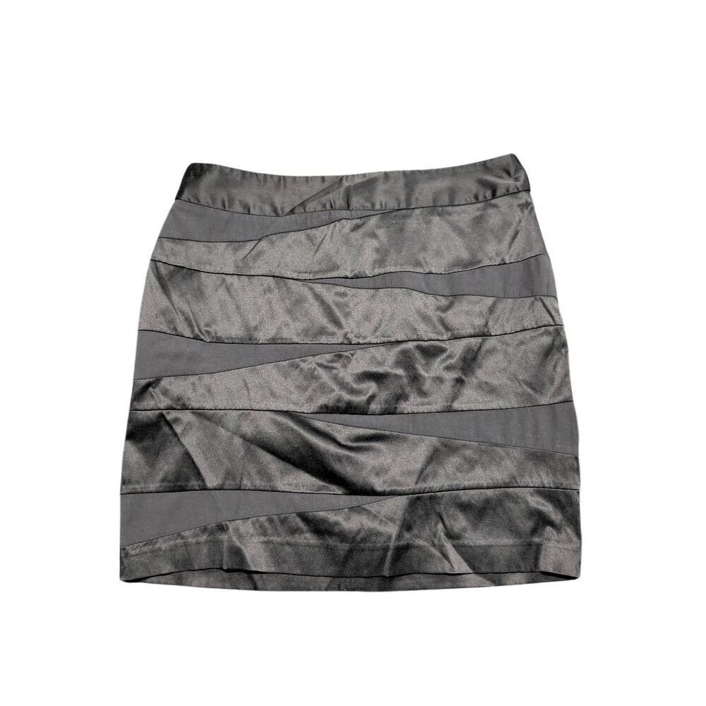 A. Byer Skirt  Black Satin Pull On Pencil Office Women's 7 Juniors